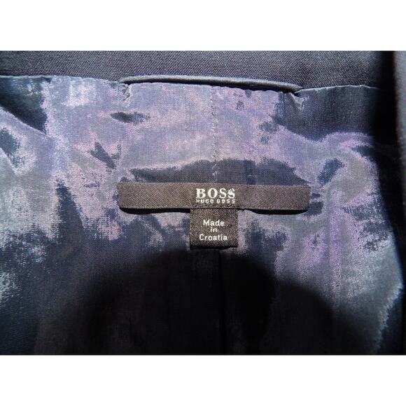 Hugo Boss Blazer Juicy6 Wool Womens 14 Navy Blue Career Office Professional - Picture 6 of 15